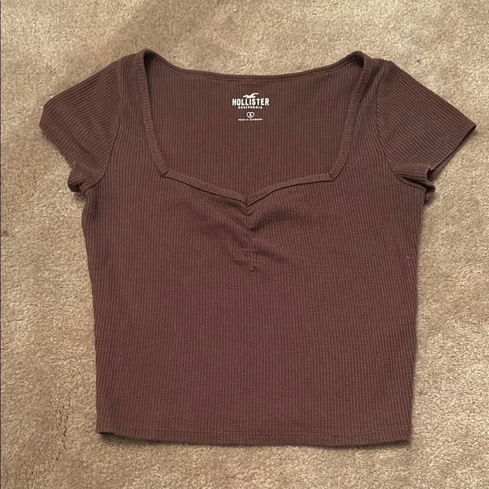 4/$20 Hollister Women's Brown Waffle Knit Top